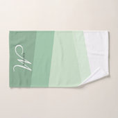 Salbeigrüne Farbtöne Geometrisches Muster Badhandtuch Set (Handtuch)