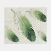 Salbeigrüne Federweiche Ästhetische Moderne Boho Fleecedecke (Vorderseite (Horizontal))