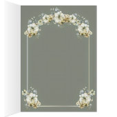 Salbeigrüne florale Foto-Hochzeit Danke (Innen (Rechts))