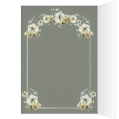 Salbeigrüne florale Foto-Hochzeit Danke (Innen (Links))