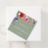 Salbeigrüne Florale Hochzeitsdusche Geschenkanhänger (Beispiel)