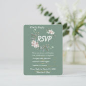 Salbeigrüne Florale RSVP-Karte Editierbar (Stehend Vorderseite)