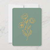 Salbeigrüne Florale RSVP-Karte Editierbar (Rückseite)