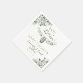 Salbeigrüne florale Schmetterlings-Baby-Blüten Serviette (Ecke)