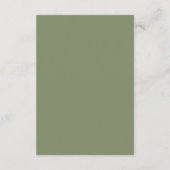 Salbeigrüne französische Blumenelemente mit QR-Cod Begleitkarte (Rückseite)