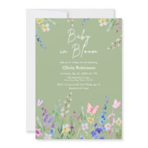 Salbeigrüne Frühlings-Baby-in-Blüte-Baby-Party