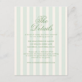 Salbeigrüne Garten-Chinoiserie-Hochzeitsdetails Begleitkarte