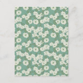 Salbeigrüne Gartenchinoiserie-Hochzeitsdetails Begleitkarte (Rückseite)