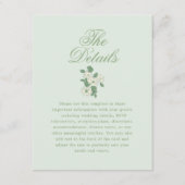 Salbeigrüne Gartenchinoiserie-Hochzeitsdetails Begleitkarte (Vorderseite)