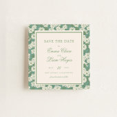 Salbeigrüne Gartenchinoiserie-Quadrat Hochzeitsank Einladung