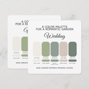 Salbeigrüne Gartenhochzeit Farbpalette Karte