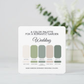 Salbeigrüne Gartenhochzeit Farbpalette Karte (Stehend Vorderseite)