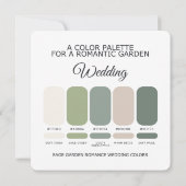 Salbeigrüne Gartenhochzeit Farbpalette Karte (Rückseite)