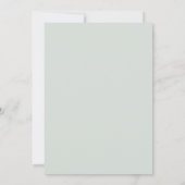 Salbeigrüne gedämpfte Anemone Hochzeit Einladung (Rückseite)