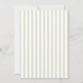 Salbeigrüne gestreifte Hochzeit Einladung (Rückseite)