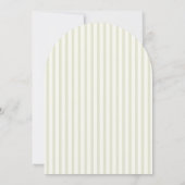 Salbeigrüne gestreifte Monogramm-Hochzeit Einladung (Rückseite)