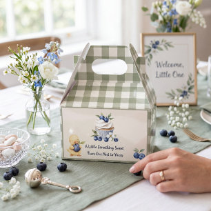 Salbeigrüne Gingham-Baby-Enten-Cupcake-Geschenkbox Geschenkschachtel