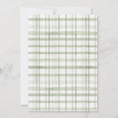 Salbeigrüne Gingham-Golf-Geburtstagseinladung Einladung (Rückseite)