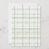 Salbeigrüne Gingham-Golf-Geburtstagseinladung Einladung (Rückseite)