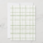 Salbeigrüne Gingham-Golf-Geburtstagseinladung Einladung (Rückseite)
