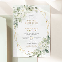 Salbeigrüne Gold Weiße Florale Hochzeit