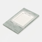 Salbeigrüne handgefertigte Barock-Rahmen-Checklist Post-it Klebezettel (angewinkelt)