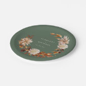 Salbeigrüne Herbst-Papierplatten Pappteller (Schrägansicht)