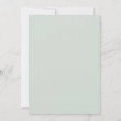 Salbeigrüne Hochzeit im Frühlingsstil Einladung (Rückseite)