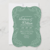 Salbeigrüne Hochzeit Vintage Botanik Einladung (Vorderseite)