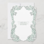 Salbeigrüne Hochzeit Vintage Botanik Einladung (Rückseite)