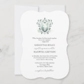 Salbeigrüne Hochzeitskarten Christlich Einladung (Vorderseite)