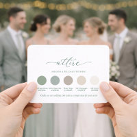 Salbeigrüne Hochzeitskleidung Farbpalette Karte