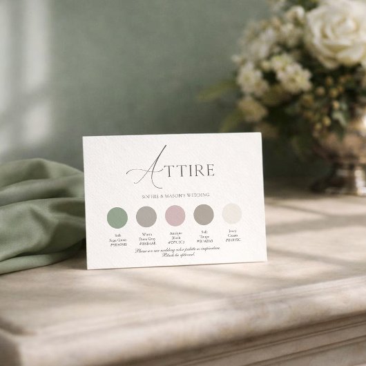Salbeigrüne Hochzeitskleidung Karte