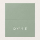 Salbeigrüne Hochzeitsplatzkarte (Außenseite Aufgefaltet)
