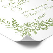Salbeigrüne Hortensien-Karten und Geschenke Schild (Ecke)