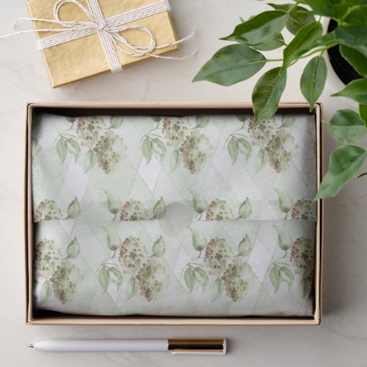Salbeigrüne Hortensien-Tissue-Papier Seidenpapier (Geschenk)