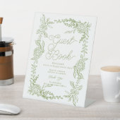 Salbeigrüne Hydrangea-Gästebuch-Tisch-Schild Sockelschild (In SItu)