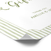 Salbeigrüne Karten und Geschenke Hochzeit Brautpar Poster (Ecke)