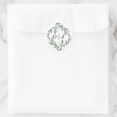 Salbeigrüne klassische Floral-Hochzeit Runder Aufkleber (Tasche)
