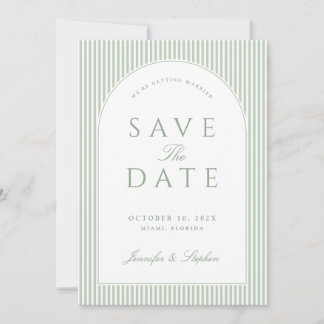 Salbeigrüne klassische Save-the-Date-Einladung Save The Date