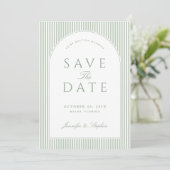 Salbeigrüne klassische Save-the-Date-Einladung Save The Date (Stehend Vorderseite)