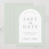 Salbeigrüne klassische Save-the-Date-Einladung Save The Date (Vorne/Hinten)