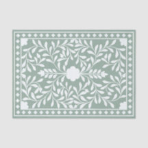 Salbeigrüne Knochenintarsien-Dekupagepapier