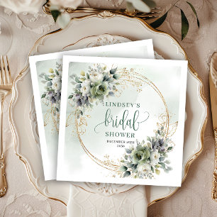Salbeigrüne Laubhochzeitsdusche-Partyservietten Serviette