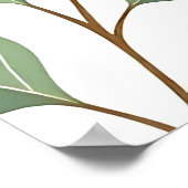 Salbeigrüne Laubzweige Botanische Wasserfarbe Poster (Ecke)