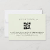 Salbeigrüne Maiglöckchen-Blumen-QR-Code-Hochzeit RSVP Karte (Rückseite)