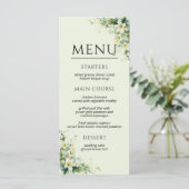 Salbeigrüne Maiglöckchen-Blumenhochzeit Menükarte (Stehend Vorderseite)
