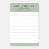 Salbeigrüne Minimale Moderne Geschäftswelt Post-it Klebezettel (Vorderseite)
