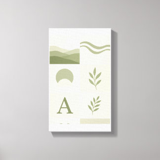 Salbeigrüne Minimalistische Abstrakte Wandkunst Leinwanddruck