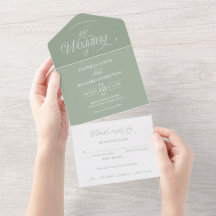 Salbeigrüne Minimalistische Hochzeit Elegant